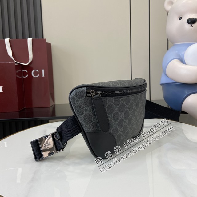 Gucci專櫃古馳最新款Emblem男士旅行系列斜挎包腰包 jh2580型號：821162